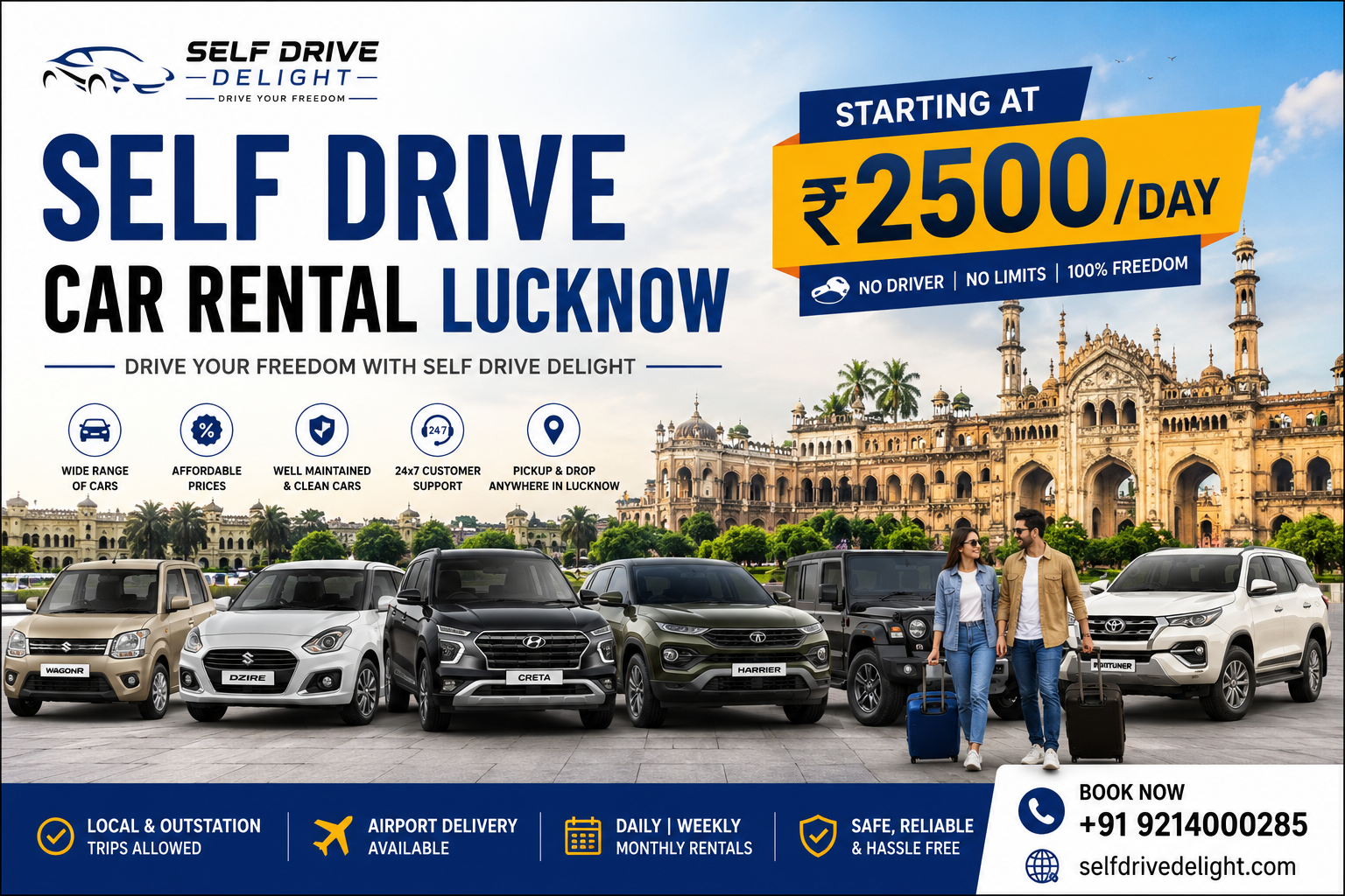 Self Drive Car Rental Lucknow Price Per Day Cars Starting ₹2500Day